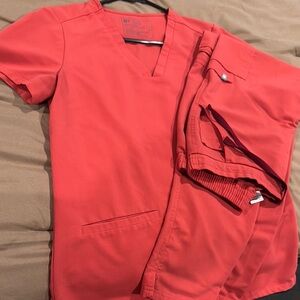 Red Scrub Set